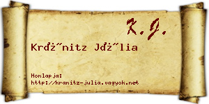 Kránitz Júlia névjegykártya